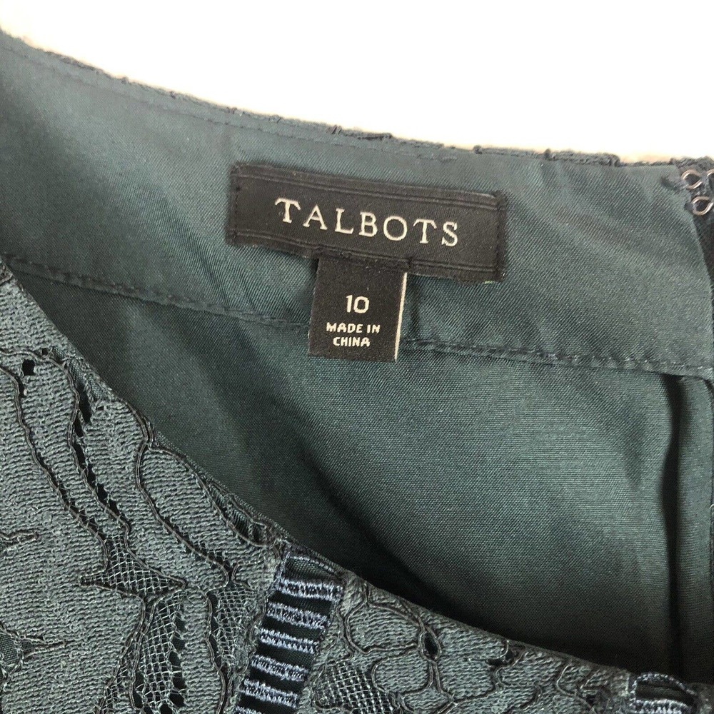 Talbots green lace dress fully lined flattering size 10. - Picture 6 of 12